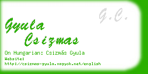 gyula csizmas business card